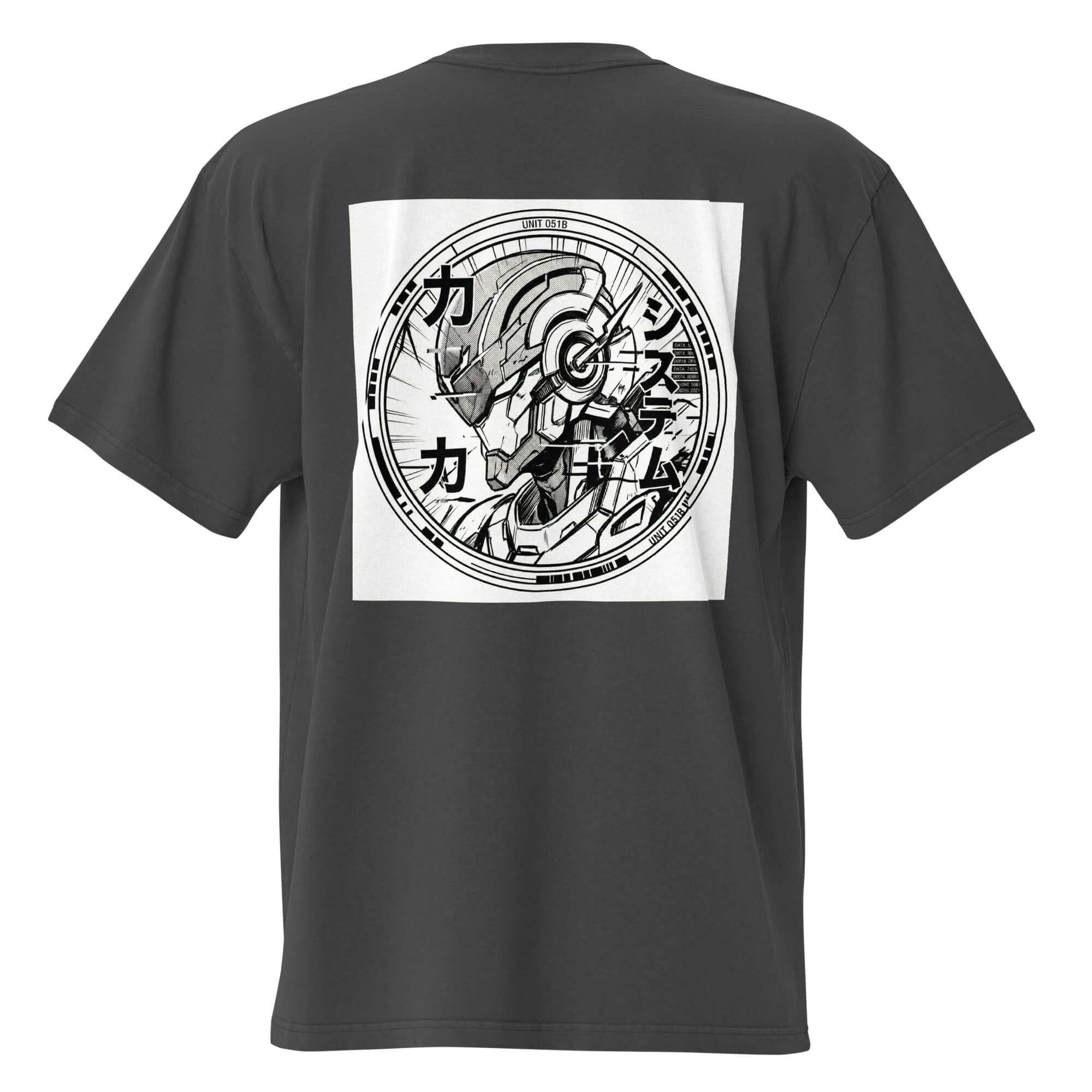 T-shirt 0.5.1.B GRID MANGA EDITION avec un design graphique sur l'arrière, coloris gris.